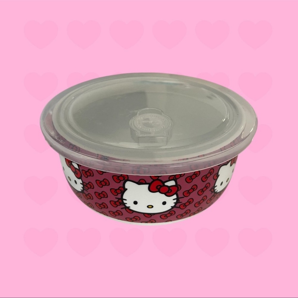 Sanrio Hello Kitty Red and White Bowl with Lid